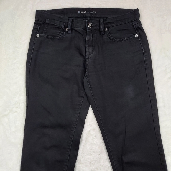 BCBGMaxAzria May Skinny w/Back Leg Zipper Black Jeans Pants Mid Rise Size 27 - Picture 3 of 16